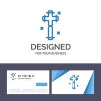 tarjeta de visita creativa y plantilla de logotipo celebración cruz cristiana pascua ilustración vectorial vector