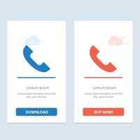 Call Phone Telephone Mobile  Blue and Red Download and Buy Now web Widget Card Template vector