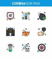 Coronavirus 2019nCoV Covid19 Prevention icon set mixing bowl viral hospital building viral coronavirus 2019nov disease Vector Design Elements