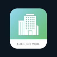 Building Office American Mobile App Button Android and IOS Glyph Version vector