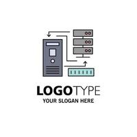 Combination data database electronic information Flat Color Icon Vector