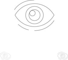 Eye Find Look Looking Search See View Bold and thin black line icon set vector