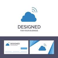 Creative Business Card and Logo template Cloud Rainbow Sky Spring Weather Vector Illustration