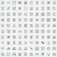 Set of 100 Creative Business Line Icons vector