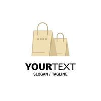 Bag Handbag Shopping Shop Business Logo Template Flat Color vector