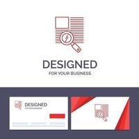 Creative Business Card and Logo template Line Text Zoom Reading Vector Illustration