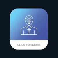 Man Idea Success Light Growth Mobile App Button Android and IOS Line Version vector