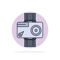 camera action digital video photo Flat Color Icon Vector