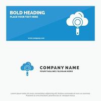 Cloud Computing Search Find SOlid Icon Website Banner and Business Logo Template vector