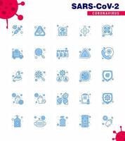 Coronavirus Awareness icon 25 Blue icons icon included patient fraction virus brake machine viral coronavirus 2019nov disease Vector Design Elements