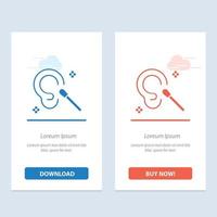 Buds Ear Cleaning Clean  Blue and Red Download and Buy Now web Widget Card Template vector