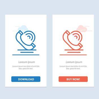 Call Communication Phone Services  Blue and Red Download and Buy Now web Widget Card Template vector