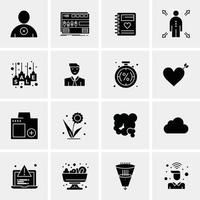 16 iconos universales de negocios vector ilustración de icono creativo para usar en proyectos relacionados con la web y dispositivos móviles