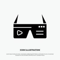 Computer Computing Digital Glasses Google solid Glyph Icon vector