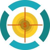 Dart Focus Target Dollar  Flat Color Icon Vector icon banner Template