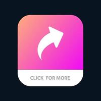 Arrow Up Direction Right Mobile App Button Android and IOS Glyph Version vector