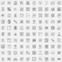 Set of 100 Creative Business Line Icons vector