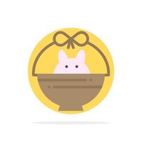 Basket Cart Baby Nature Abstract Circle Background Flat color Icon vector