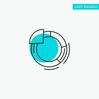 Graph Circle Pie Chart turquoise highlight circle point Vector icon