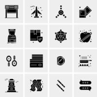 16 iconos universales de negocios vector ilustración de icono creativo para usar en proyectos relacionados con la web y dispositivos móviles