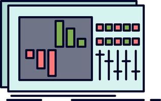 control equalizer equalization sound studio Flat Color Icon Vector