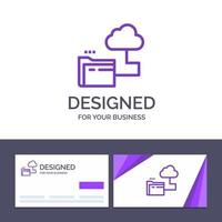 Creative Business Card and Logo template Cloud Folder Storage File Vector Illustration