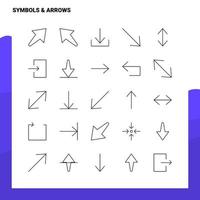 Set of Symbols Arrows Line Icon set 25 Icons Vector Minimalism Style Design Black Icons Set Linear pictogram pack