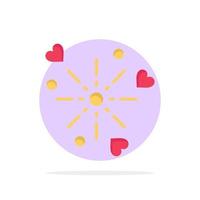 Fireworks Celebration Heart Love Abstract Circle Background Flat color Icon vector