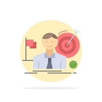 business goal hit market success Flat Color Icon Vector