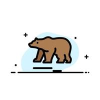 animal oso polar canadá negocio línea plana icono lleno vector banner plantilla