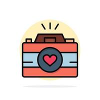 Camera Cam Videogame Images Couple Photography Abstract Circle Background Flat color Icon vector