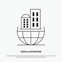 Global Organization Architecture Business Sustainable Line Icon Vector