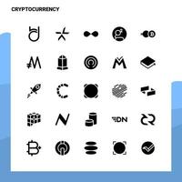 25 conjunto de iconos de criptomoneda plantilla de ilustración de vector de icono de glifo sólido para ideas web y móviles para empresa comercial