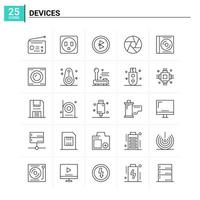 25 Devices icon set vector background