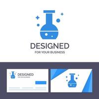 Creative Business Card and Logo template Tube Flask Lab Test Vector Illustration