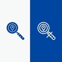 Map Location Search Navigation Line and Glyph Solid icon Blue banner Line and Glyph Solid icon Blue banner vector