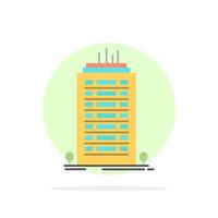 Building Office Skyscraper Tower Abstract Circle Background Flat color Icon vector