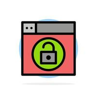 Web Design Lock Unlock Abstract Circle Background Flat color Icon vector