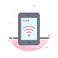 Mobile Sign Service Wifi Abstract Flat Color Icon Template vector