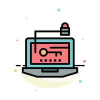 Access Computer Hardware Key Laptop Abstract Flat Color Icon Template vector