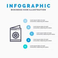 Business Card Card Greeting Card Identification Card Line icon with 5 steps presentation infographics Background vector