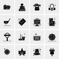 16 iconos universales de negocios vector ilustración de icono creativo para usar en proyectos relacionados con la web y dispositivos móviles