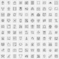 Set of 100 Creative Business Line Icons vector