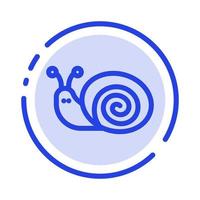 insecto pascua caracol primavera azul línea punteada icono de línea vector