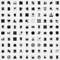 Set of 100 Universal Solid Icons vector