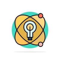 Atom Education Nuclear Bulb Abstract Circle Background Flat color Icon vector