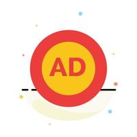 Ad Ad block Advertisement Advertising Block Abstract Flat Color Icon Template vector