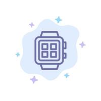 Electronic Home Smart Technology Watch Blue Icon on Abstract Cloud Background vector