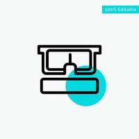 Virtual Glasses Medical Eye turquoise highlight circle point Vector icon