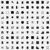 Set of 100 Universal Solid Icons vector